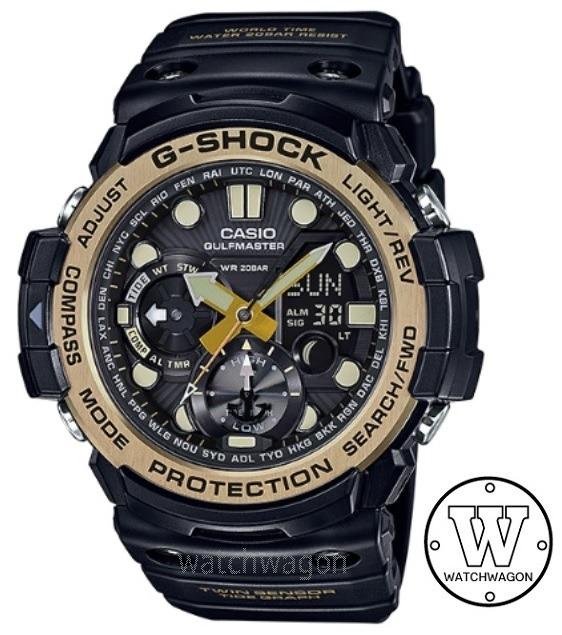 Authentic Black Gold Twin Sensors GULFMASTER Casio G Shock GN