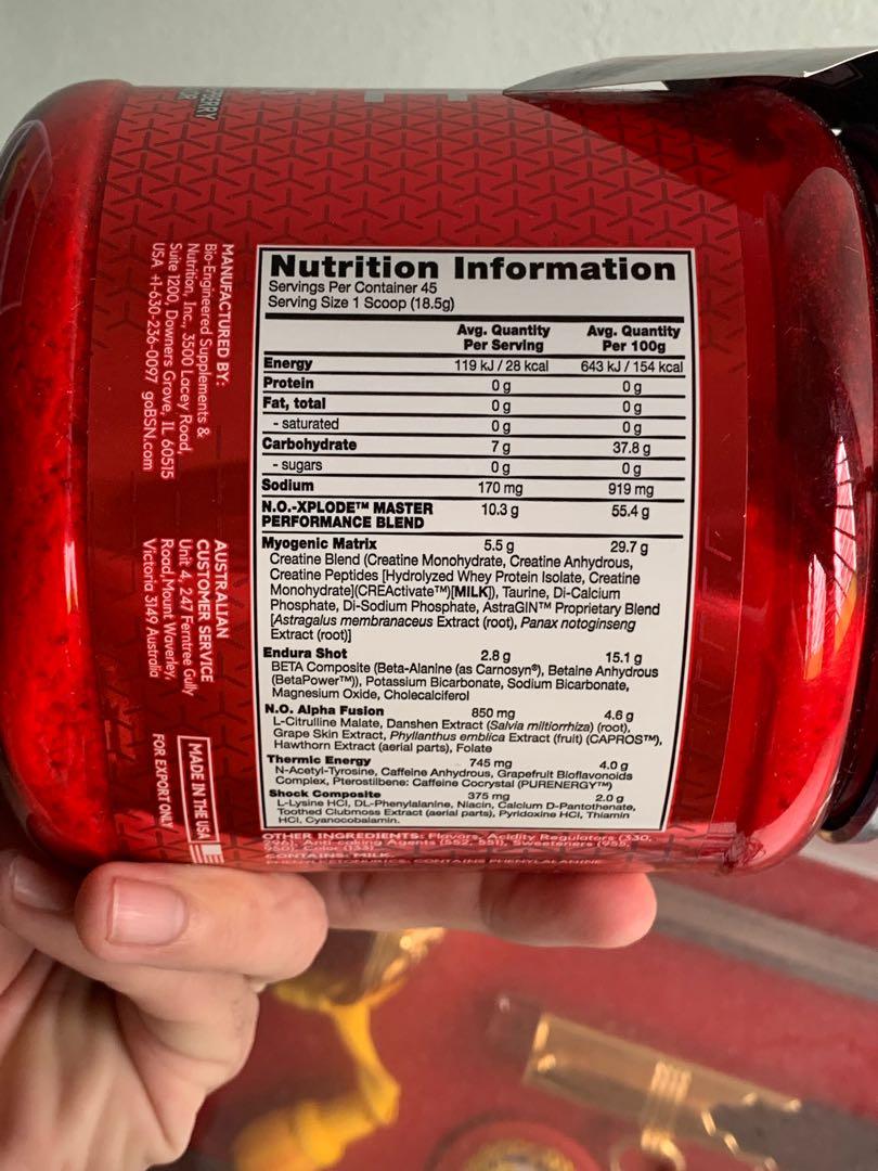 BSN NO Xplode 45 Servings/ 2.5 lbs Blue Raspberry, Health ...