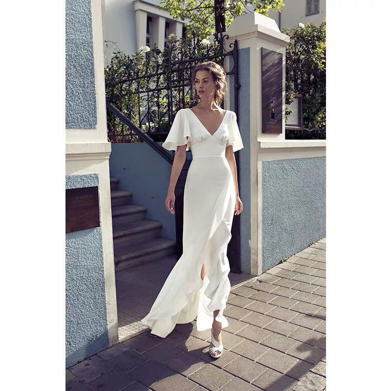 white engagement dress