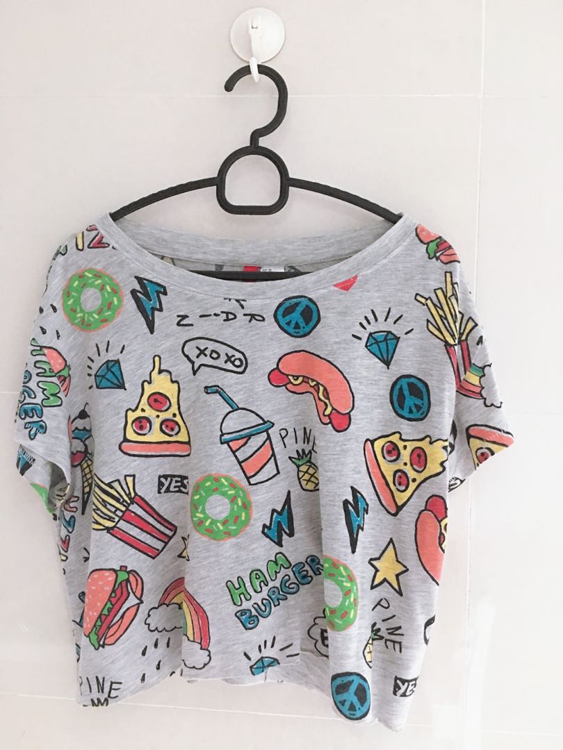 womens graphic crop tops