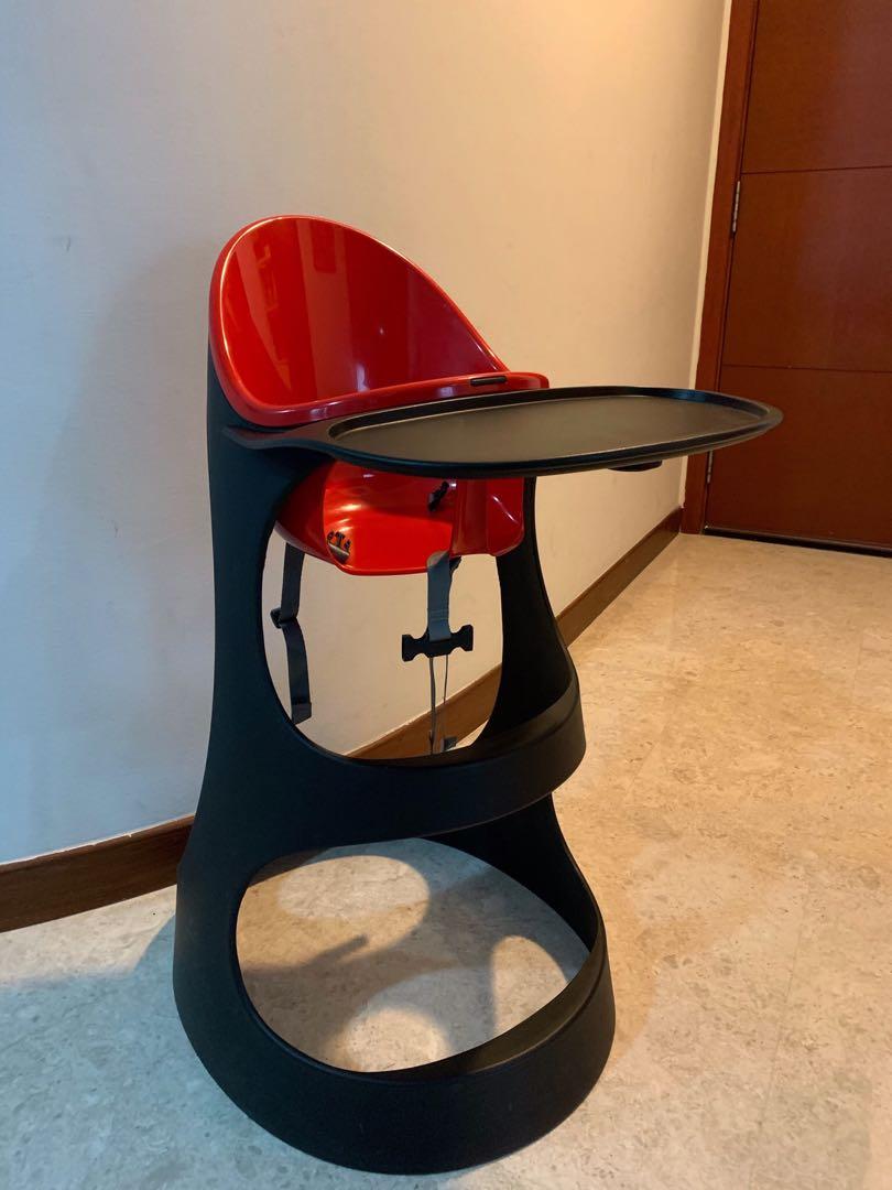 red and black high chair