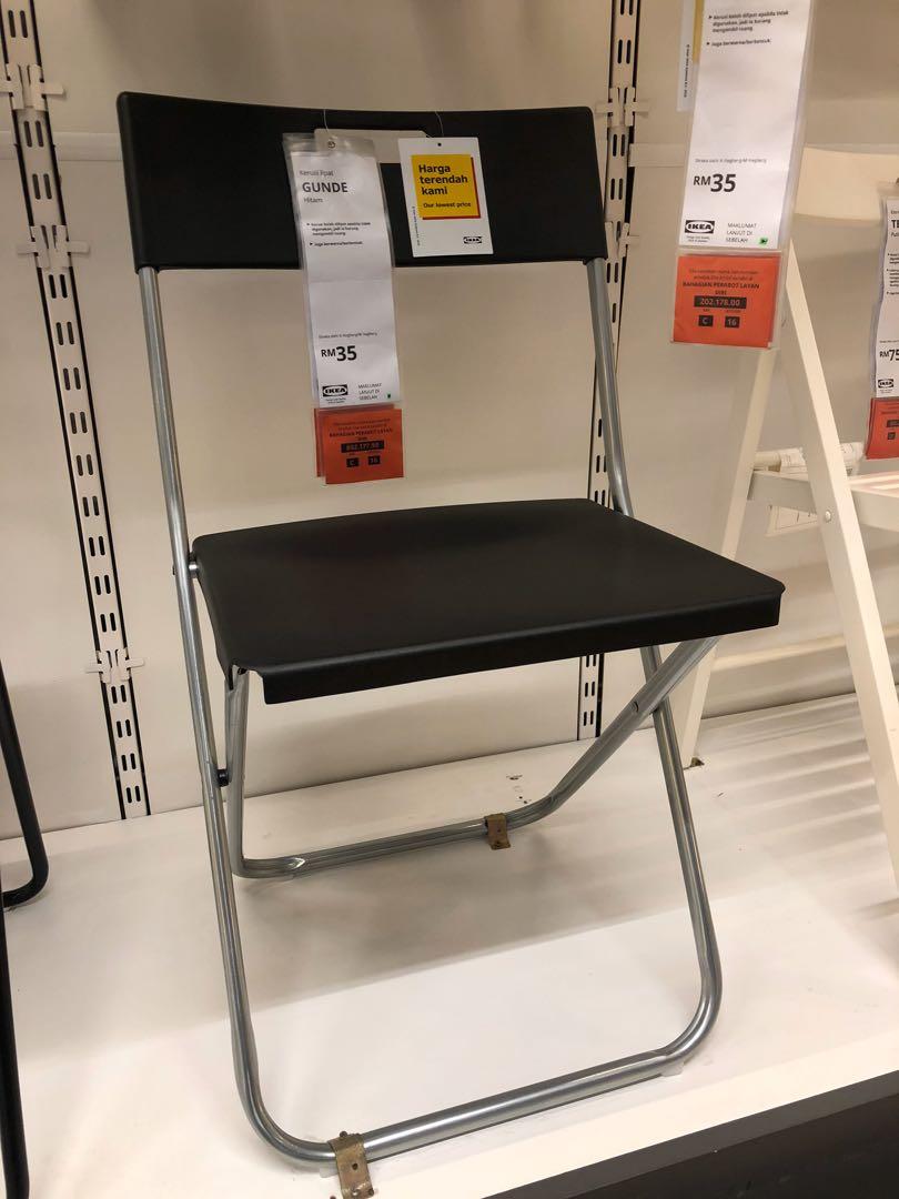 Ikea Gunde Folding Chair (White), Furniture & Home Living, Furniture