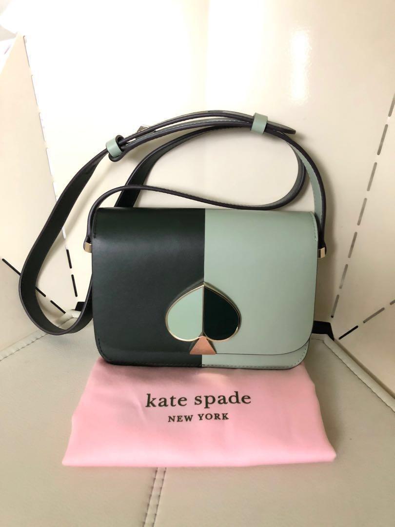 Kate Spade Staci Saffiano Leather Shoulder Bag Crossbody Light Pistachio