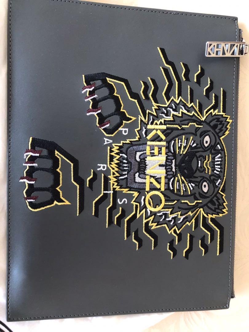 Kenzo Bags Pochette Kenzo A4 Kenzo A4 Embroidered Neoprene Pouch Kenzo