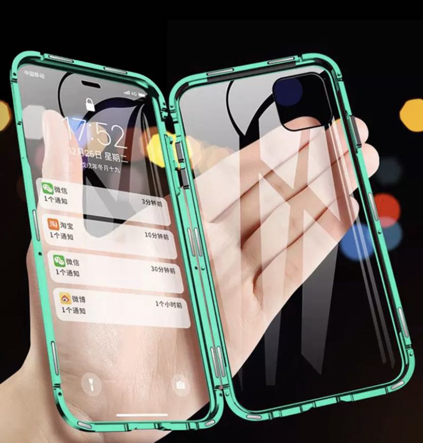 MC370 EKO 360 Metal Magnetic Phone Case For iPhone 11 Pro Max Case For iPhone XR X XS Max 6 6S 7 8 Plus Double Side Tempered Glass Cover