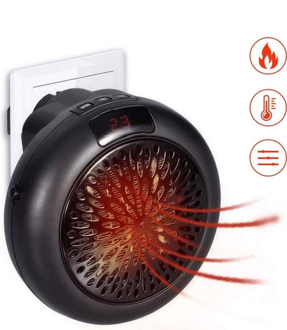 Mini Heater, Mini Instant Heater,Thermostat Electric Heater with Timer Fan  Heater,Compact Plug-In Digital Electric Heater with LED Display 1000W,  Everything Else on Carousell