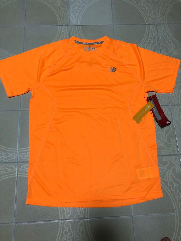 New Balance Bright Orange Tee Shirt L Size Women S Fashion Tops Sleeveless On Carousell