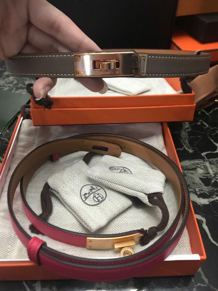Hermès Kelly Buckle Belt Etoupe Epsom Rose Gold Hardware – Coco Approved  Studio