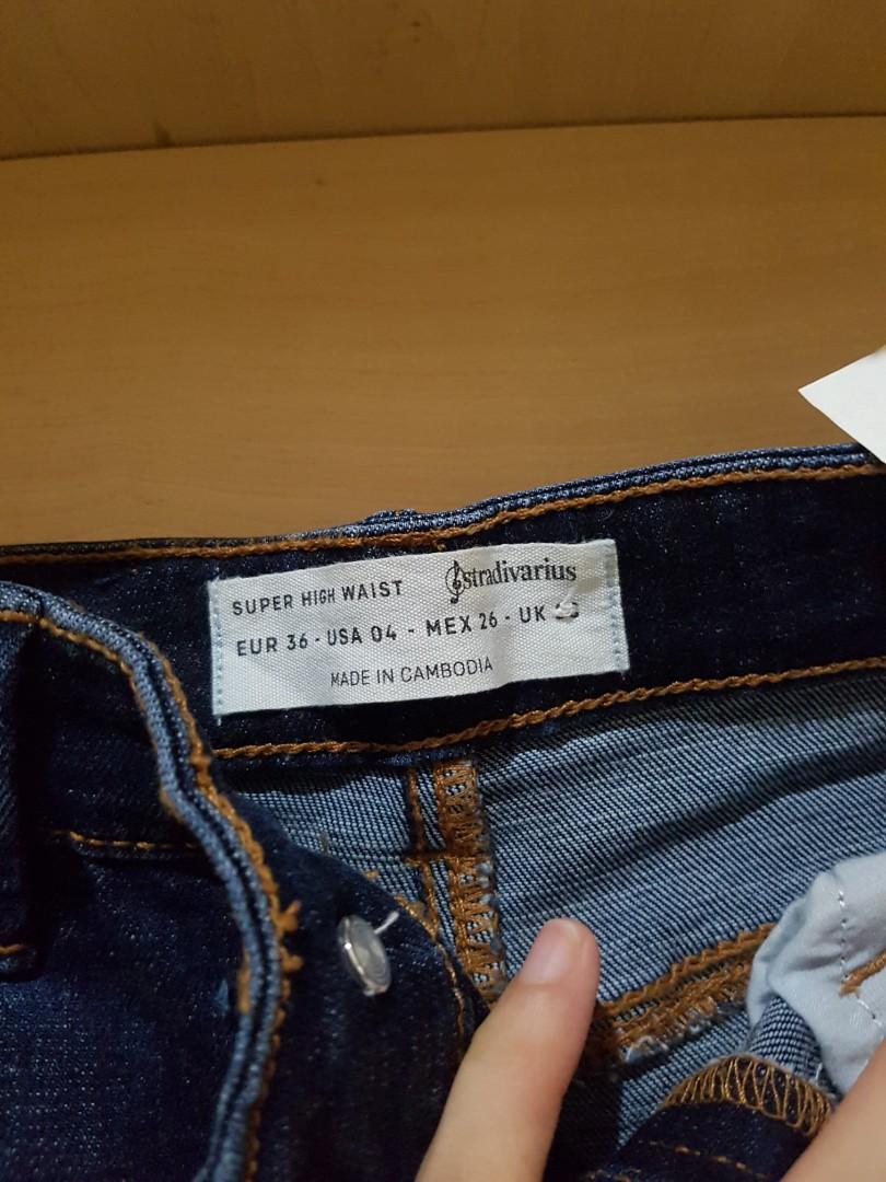 Stradivarius super high waist skinny jeans, Fesyen Wanita, Pakaian Wanita,  Bawahan di Carousell