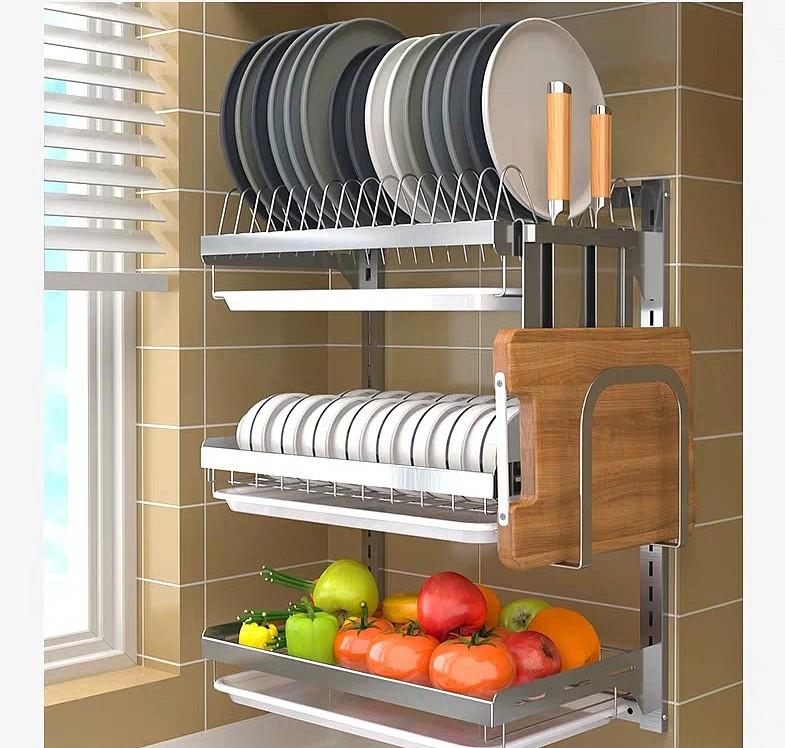 Wall-mounted Stainless Steel Kitchen Dish Drying Rack
