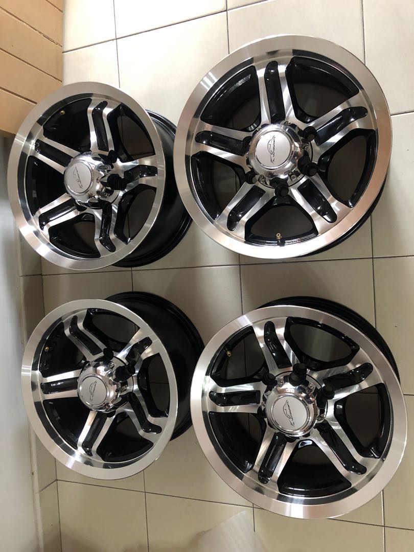 1x Set 15” Sport Rim 6-Holes, w/nuts (24), Car Accessories, Tyres ...