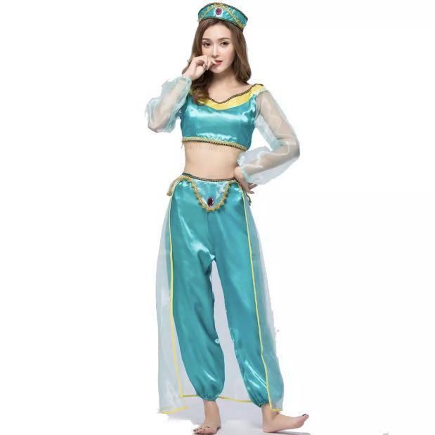 Aladdin Jasmine Cosplay Full Suit, Women's Fashion, Dresses & Sets ...