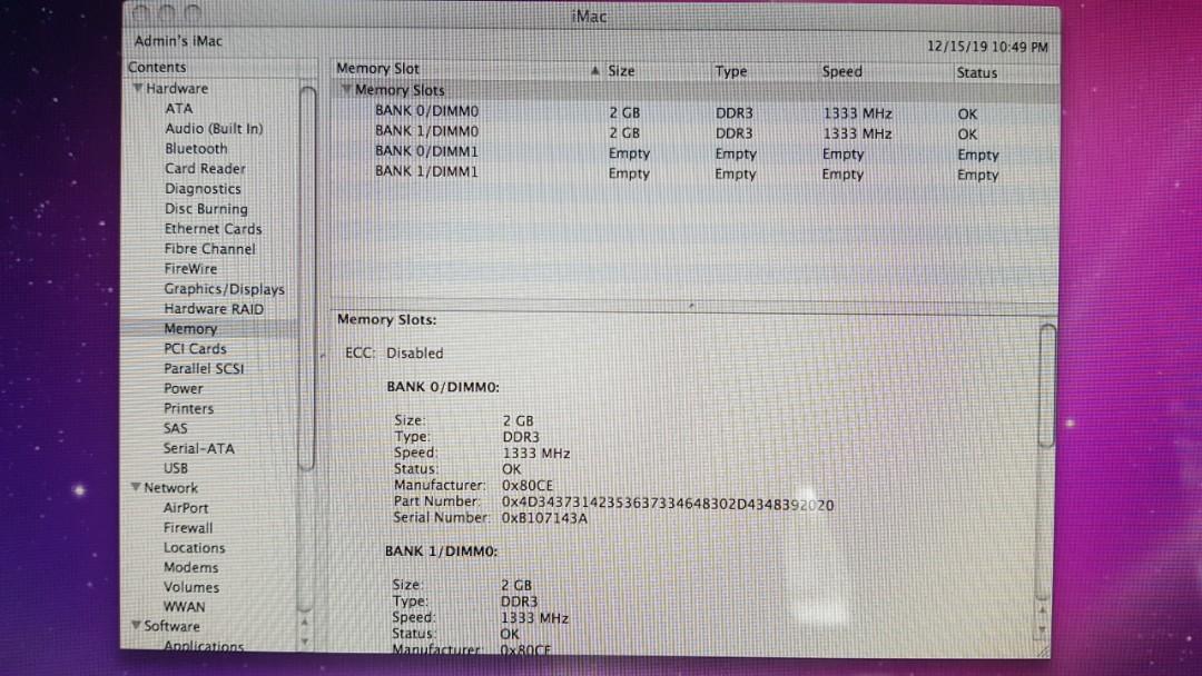 iMac mid2010 21.5 12GB 500GB SSD win7付
