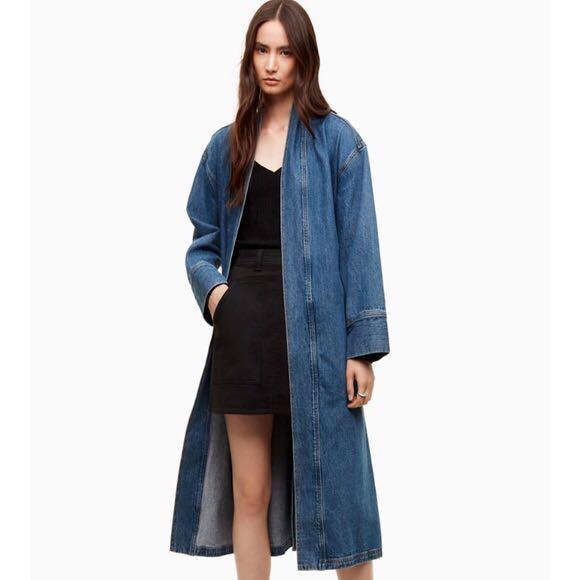 Aritzia long denim jacket sales