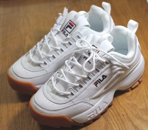 Fila disruptor white brown top sole