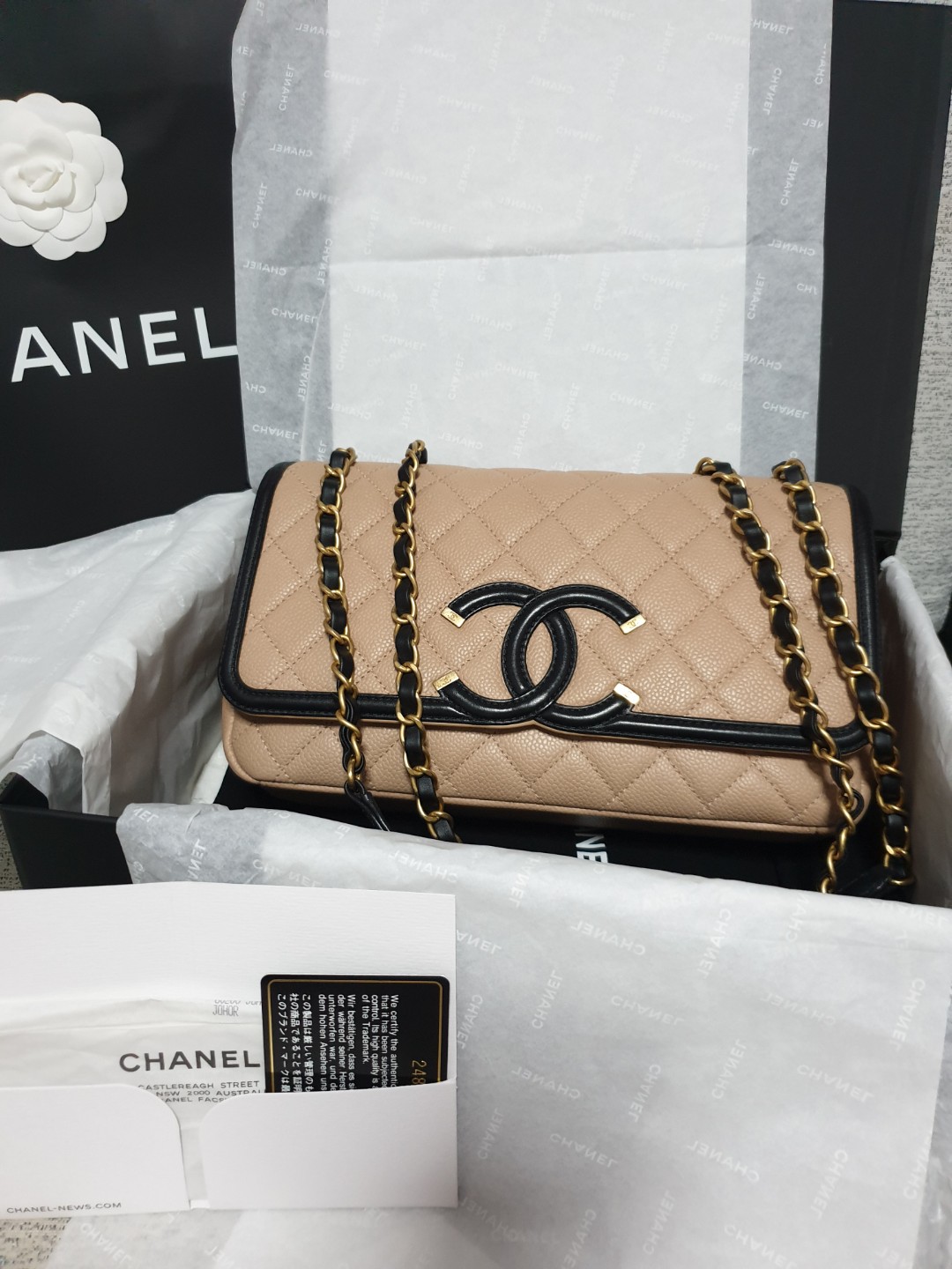 Chanel filigree medium flap sales