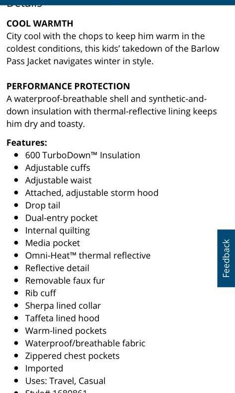 Columbia Barlow Pass 600 turbo down jacket