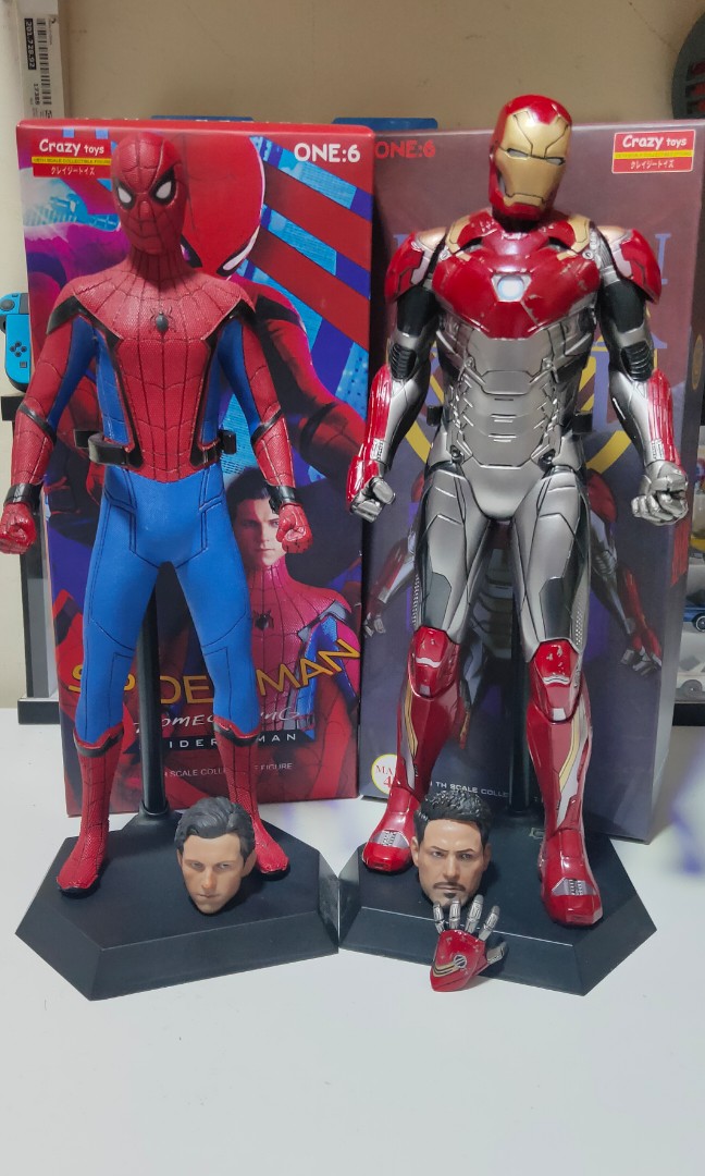 Crazy Toys iron man and spiderman