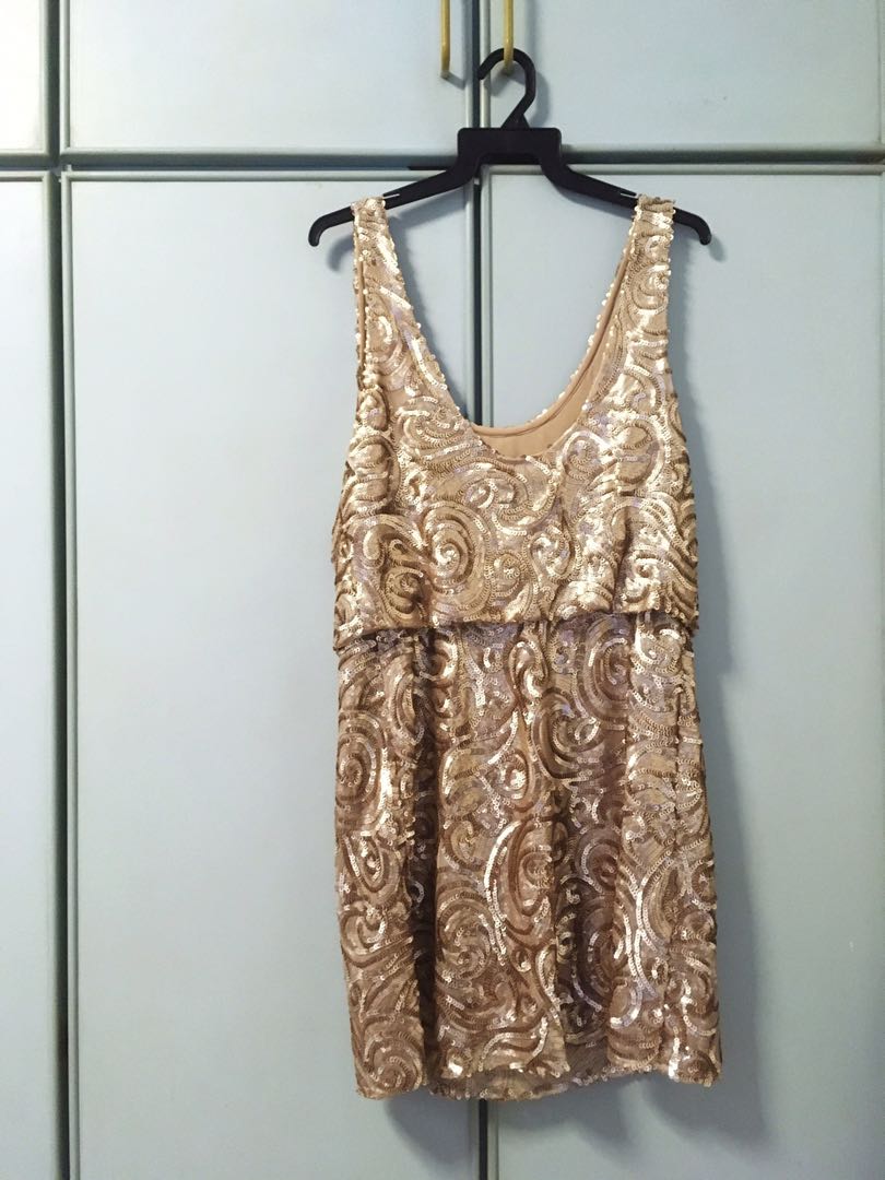 Dress Sequined Rose Gold Women S Fashion Clothes Dresses Skirts On Carousell