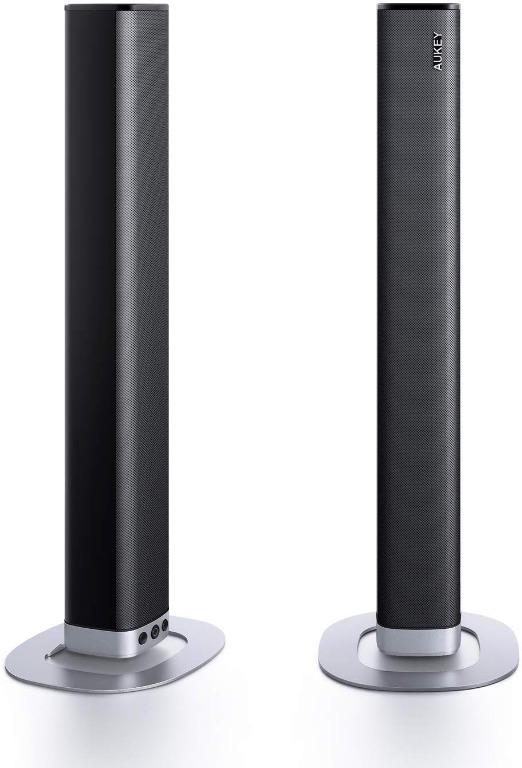 E3191 AUKEY Soundbar 2.0 Channel Bluetooth Speaker with Enhanced Bass Digital Amplifier Wireless Home Theater Speaker with Remote Control for TVs