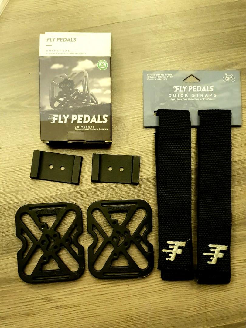 FLY PEDALS V2 CLIPLESS PEDAL TO PLATFORM ADAPTERS with QUICK STRAPS