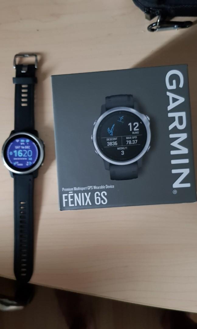 Garmin Fenix 6s basic gorilla glass black strap used