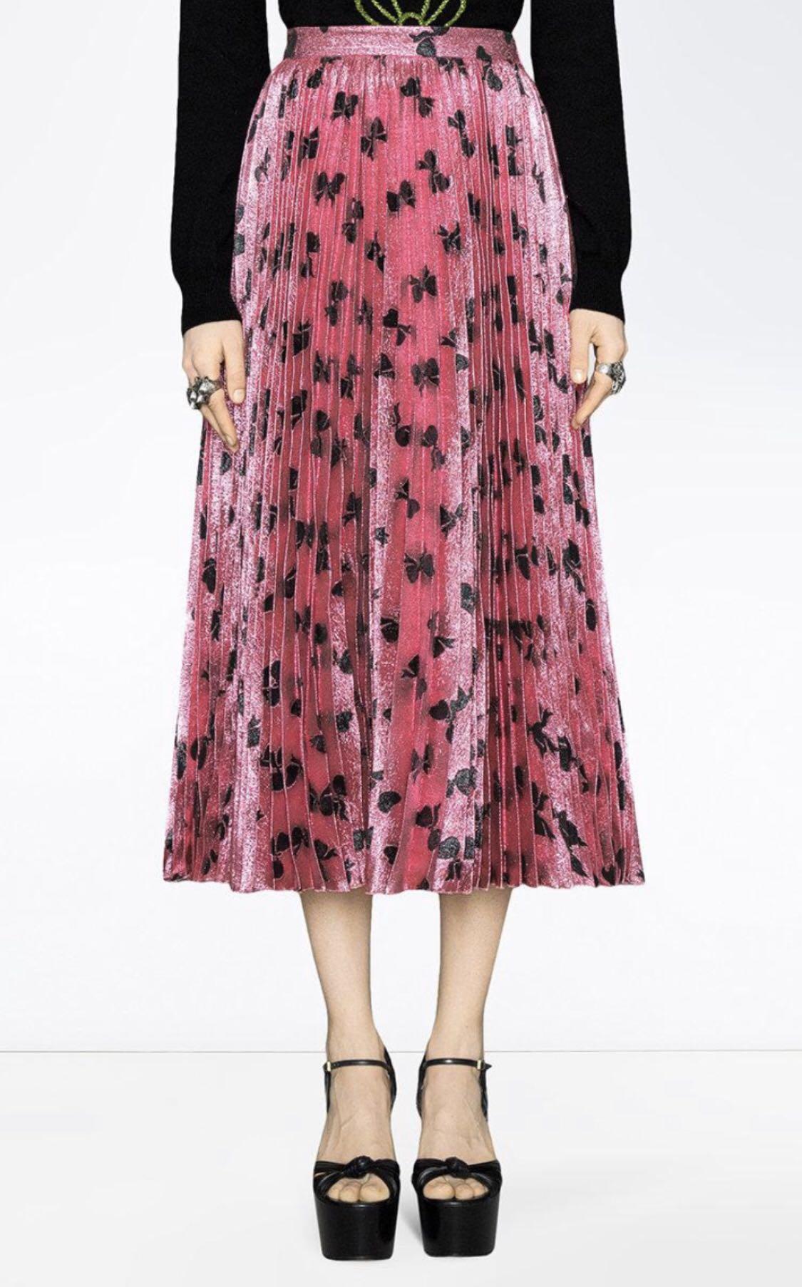 Gucci pink pleated skirt sale