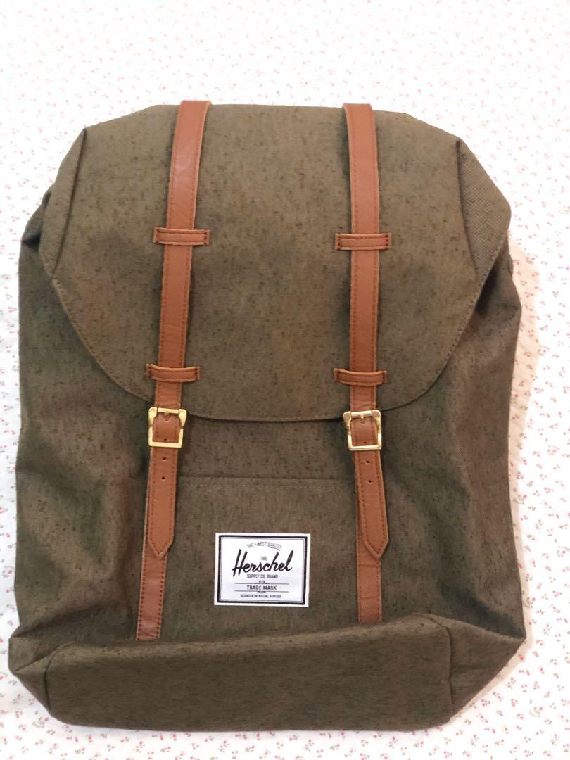Army green herschel backpack store