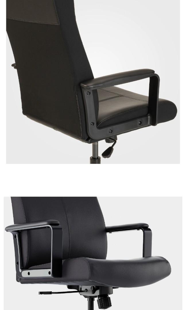 IKEA High Back Boss Chair Black Leather IkEA Furniture Home