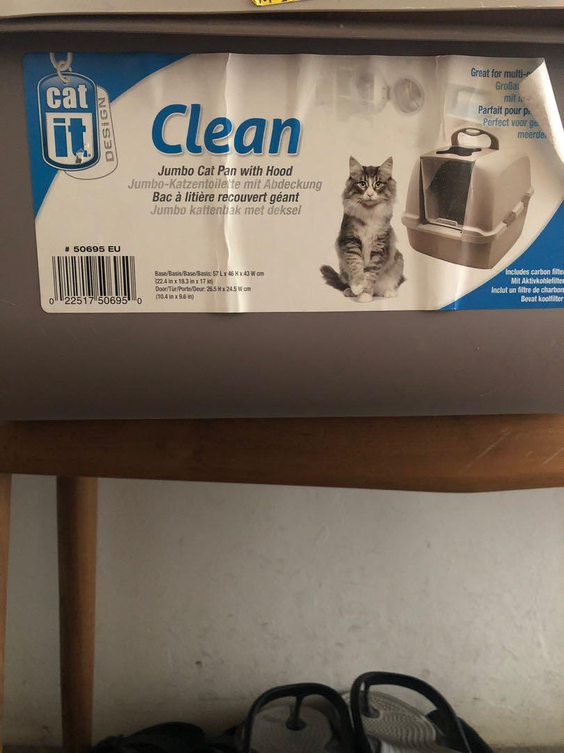 Jumbo cat pan with hood, Pet Supplies, Homes & Other Pet Accessories on