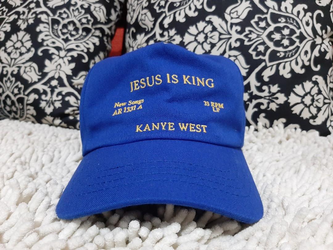 Jesus Is King Kanye west cap カニエ BLUE帽子 - キャップ
