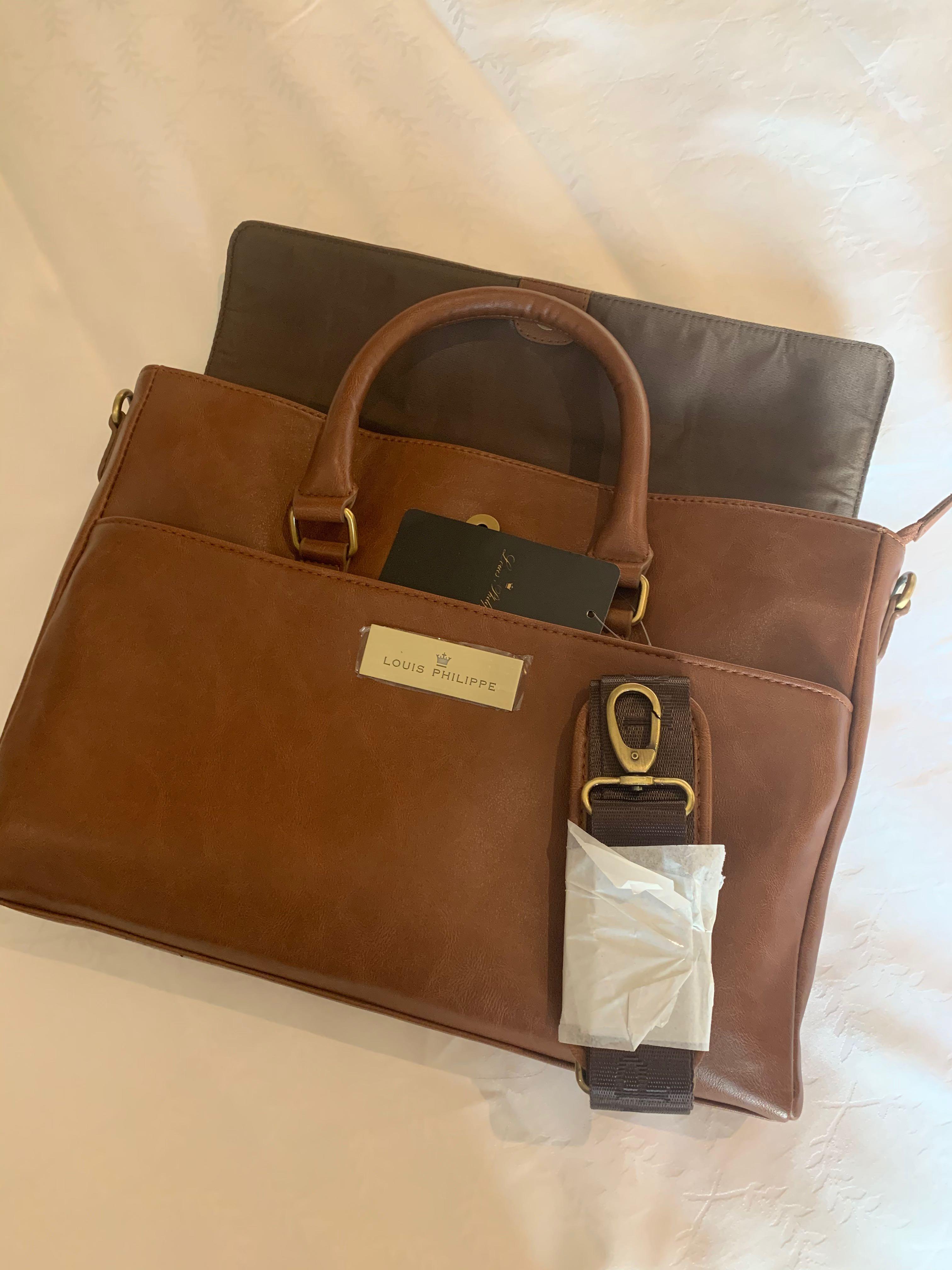 louis philippe leather laptop bag, Off 69%