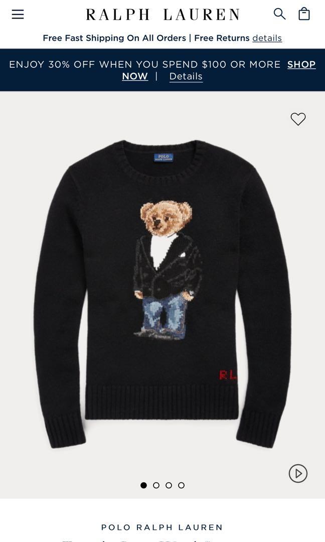 Limited edition tuxedo bear Ralph Lauren sweater