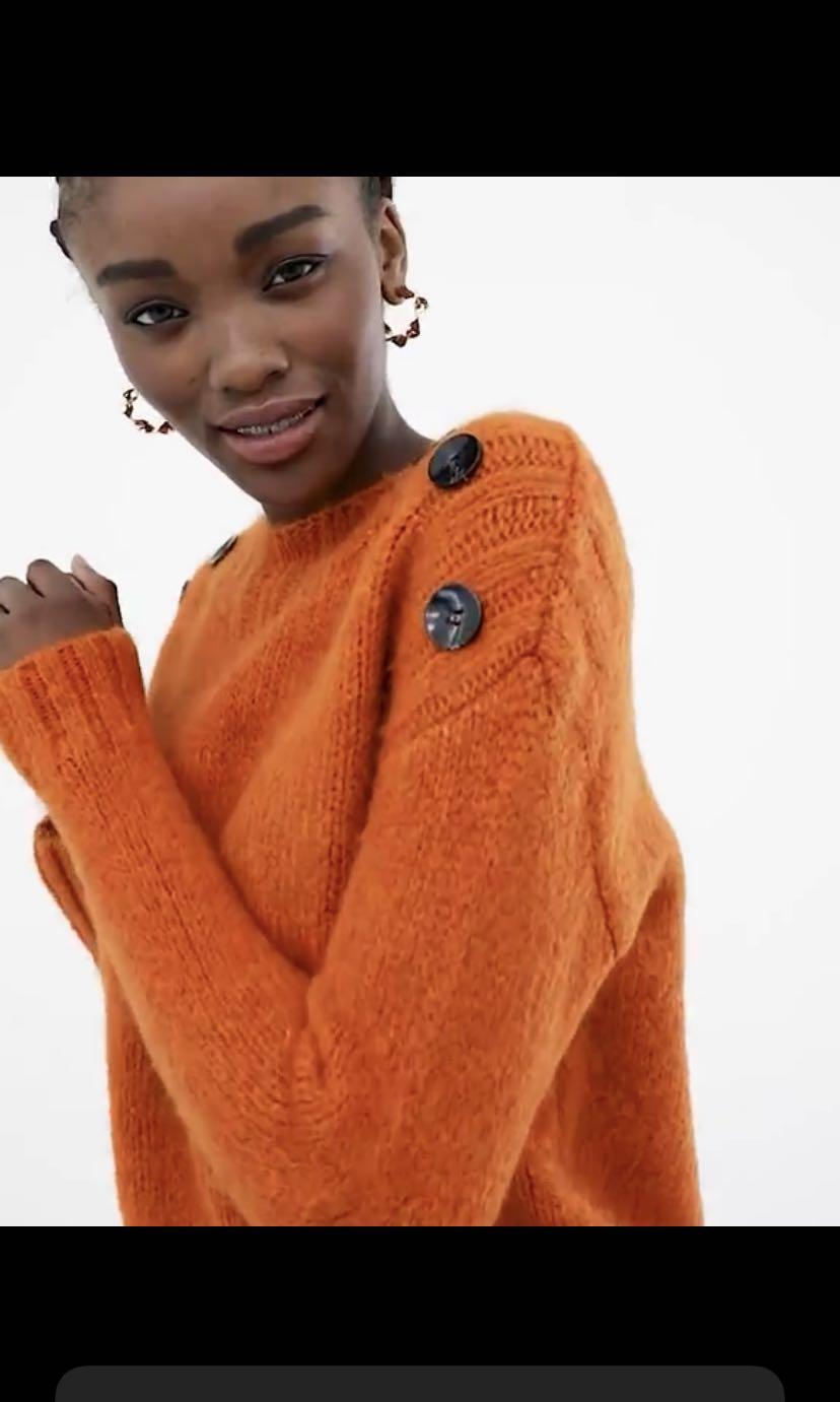 New Look Orange Sweater With Buttons Women s Fashion Tops Other Tops on Carousell