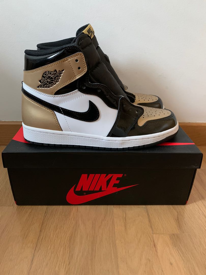 Nike Air Jordan 1 Retro High NRG Patent Gold Toe Men s Fashion