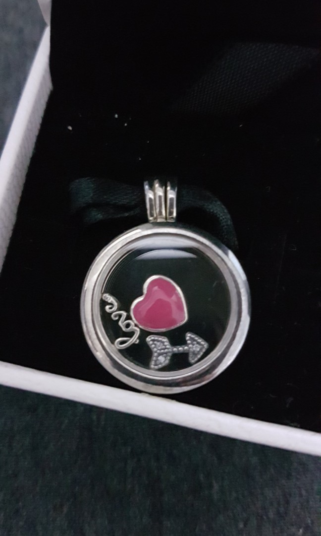Pandora round locket with mini charms 
