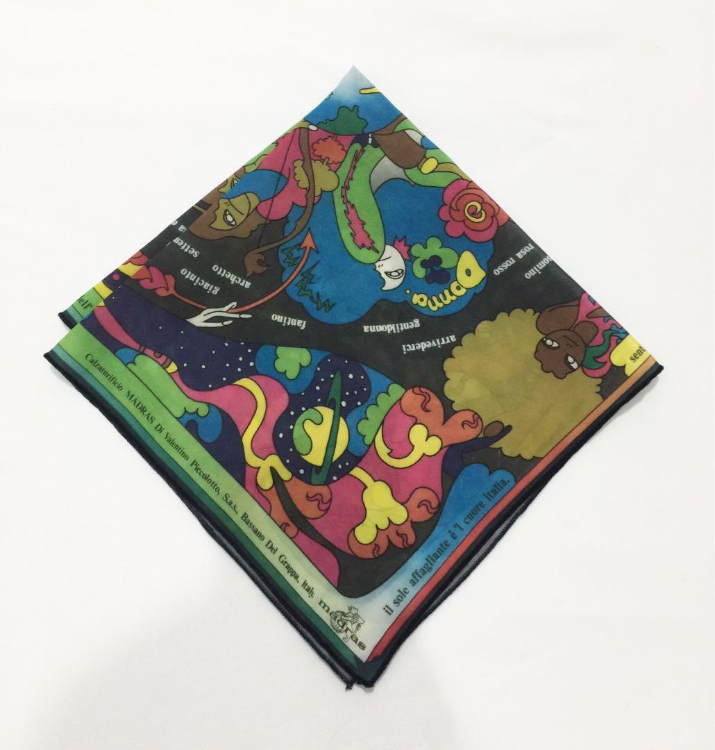 Rare Vintage Madras Silk Handkerchief Hanky Bandana Scarf Designer Italy Luxury Accessories On Carousell