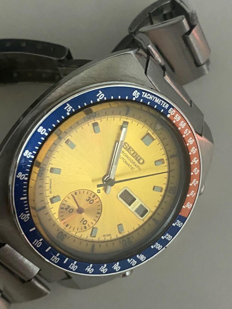 NEW SUNBURST YELLOW DIAL,HANDS, INNER BEZEL VINTAGE PEPSI POGUE 6139-6002/6009 - Foto 6