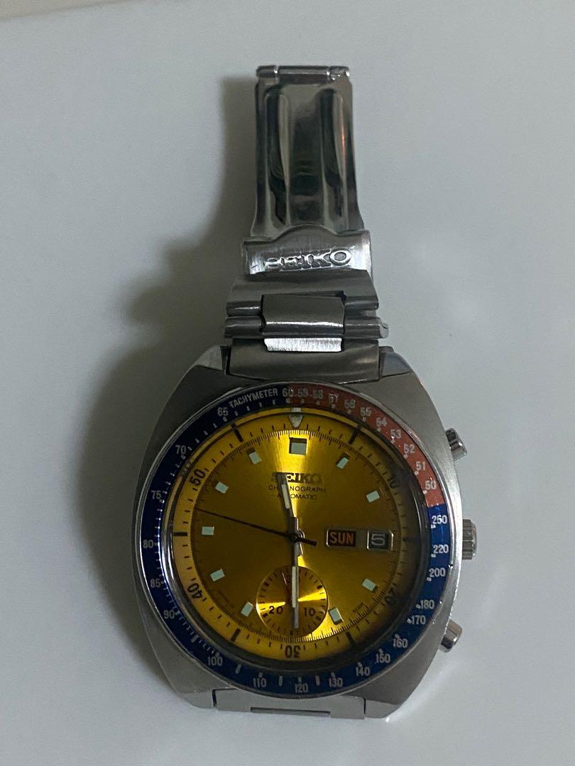 NEW SUNBURST YELLOW DIAL,HANDS, INNER BEZEL VINTAGE PEPSI POGUE 6139-6002/6009 - Foto 7