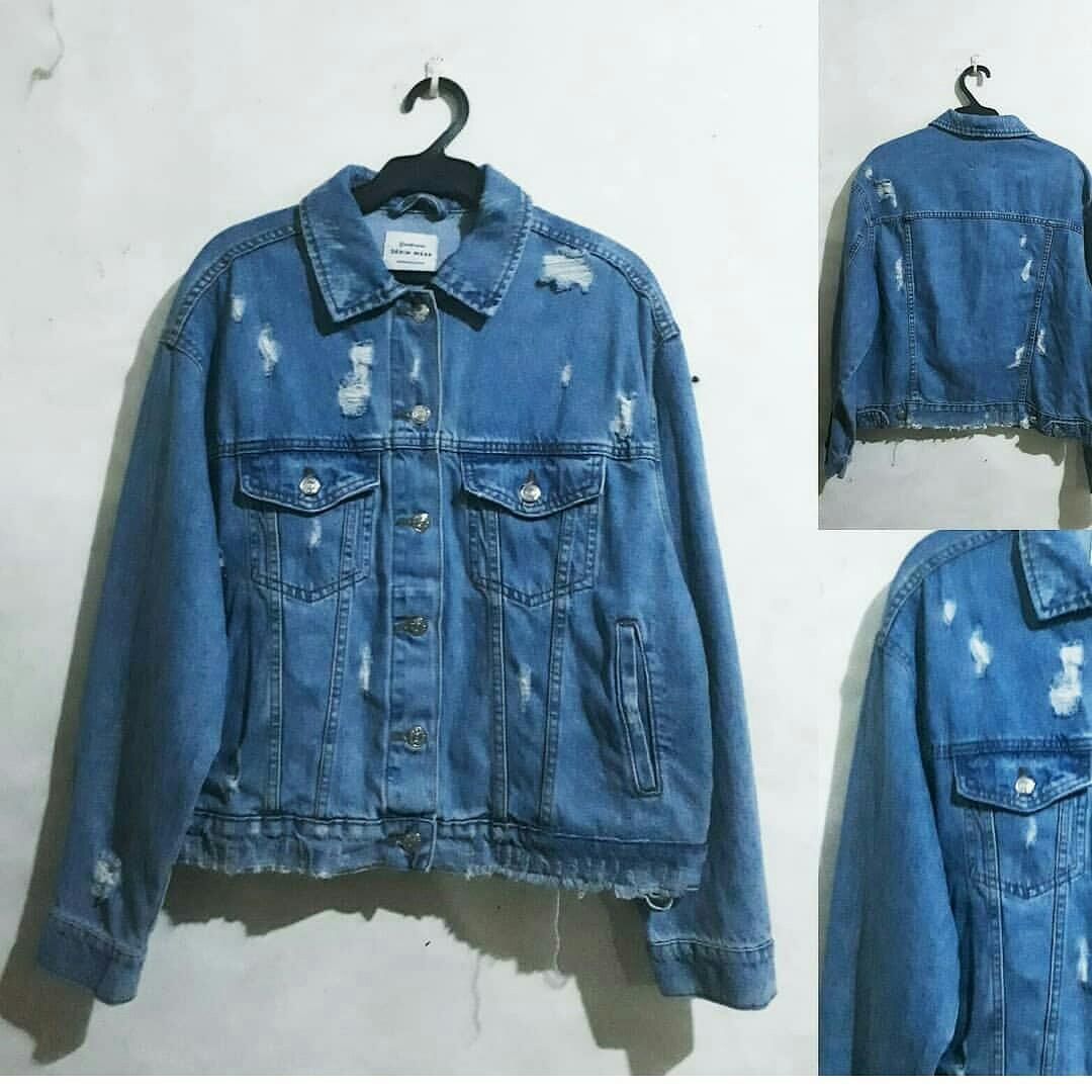 cheap distressed denim jacket