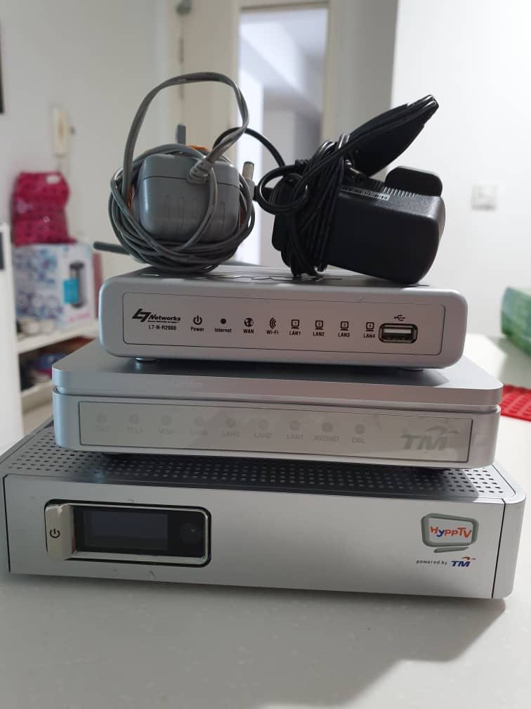 Tm Unifi Hypptv Spare Equipment Original Full Set With Box Router Tv Box Modem Electronics Computer Parts Accessories On Carousell