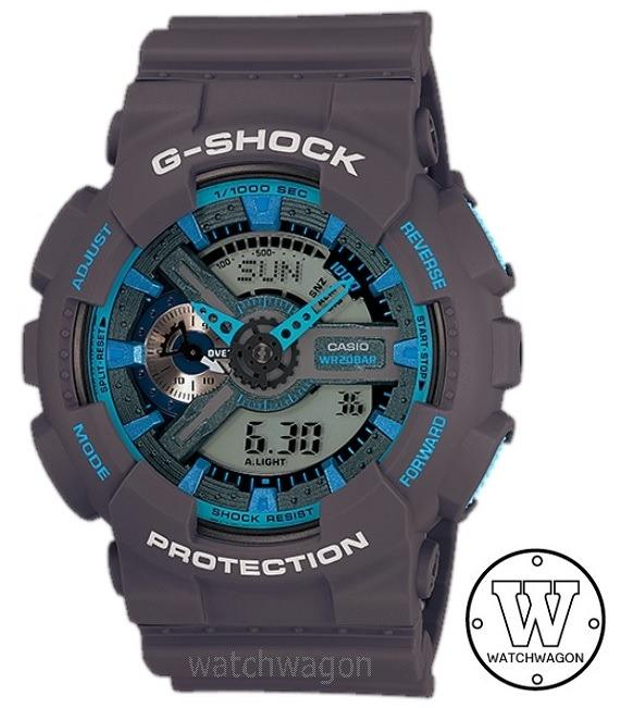 100 Authentic Grey Blue Casio G Shock GA 110TS 8A2 . GA 110 ga110 Watch