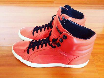 Alexander McQueen Salmon Red Highcut Sneakers