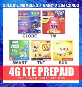 GLOBE SMART 5G / 4G SUN TNT TM Vanity Sim Special Number