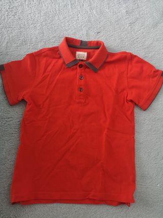 Authentic Kids boys Armani Junior polo tee in orange red vermillion