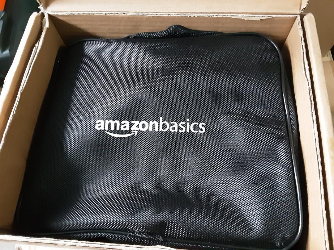 AmazonBasics Portable Air Compressor, Dual Battery Clamps with Carrying ...