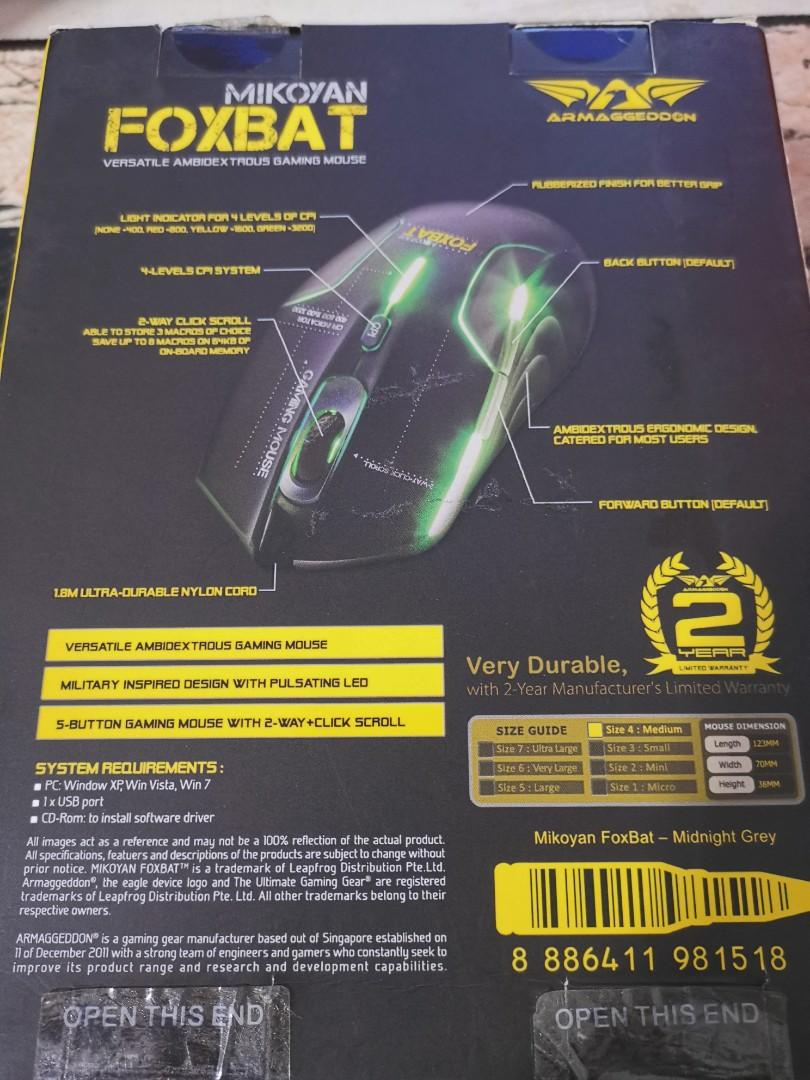 Armaggeddon Mikoyan Foxbat Gaming Mouse, Computers & Tech, Parts