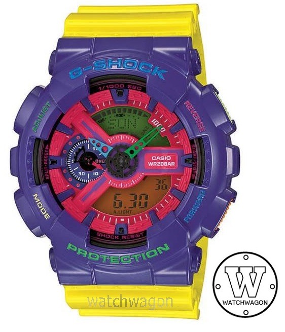 Authentic Casio G Shock Purple Yellow GA 110HC 6 . . GA 110 ga110 Watch Brand New