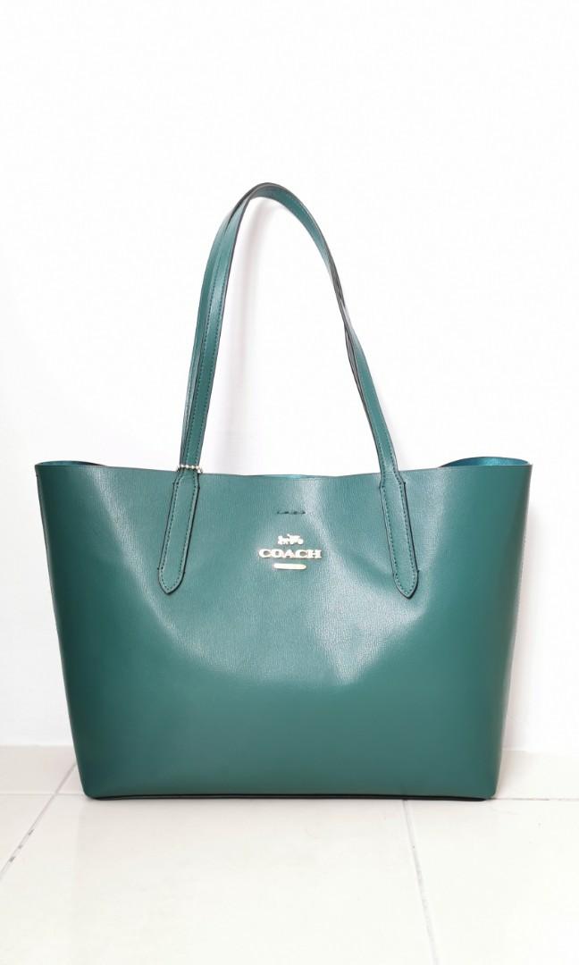 Coach emerald green bag deals