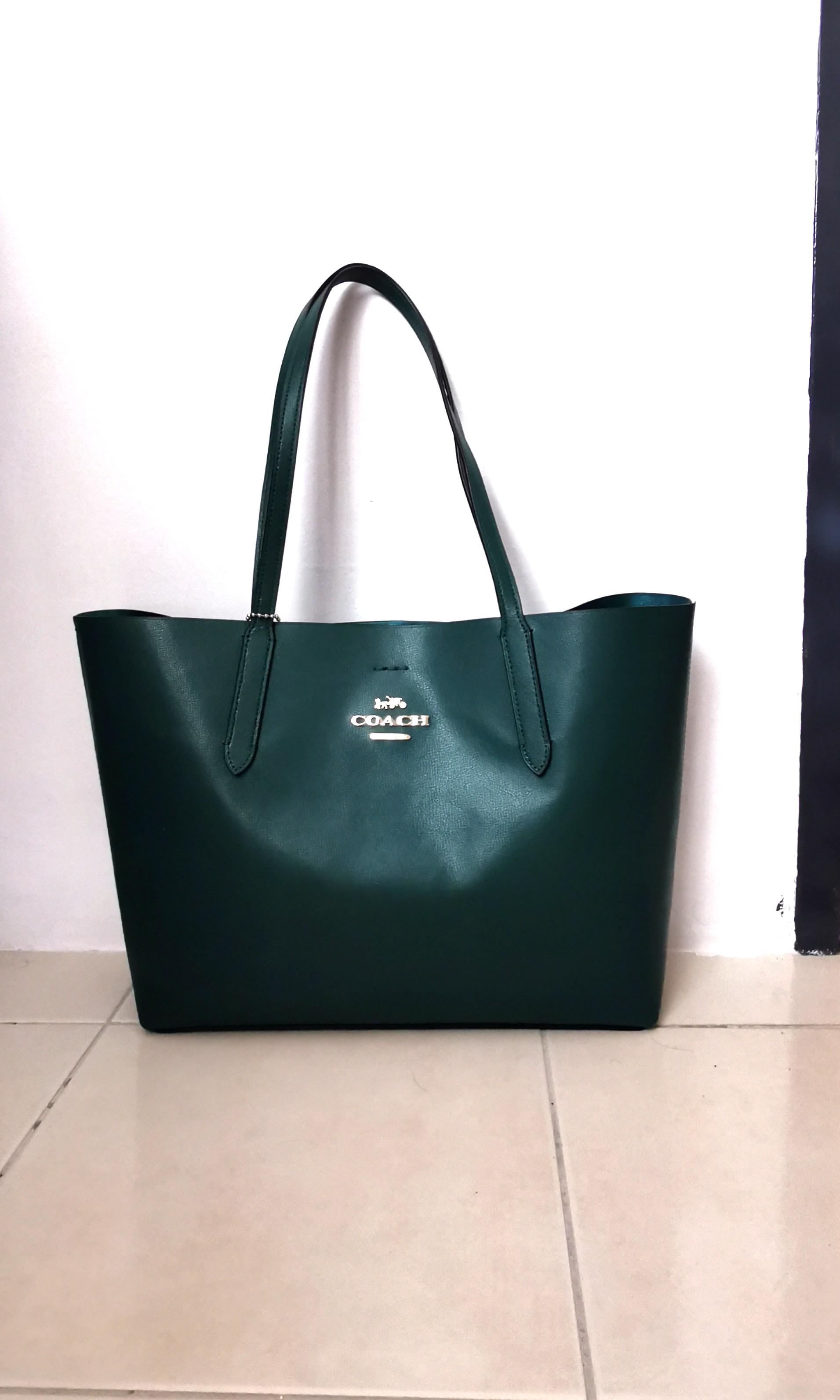 Coach green outlet tote bag